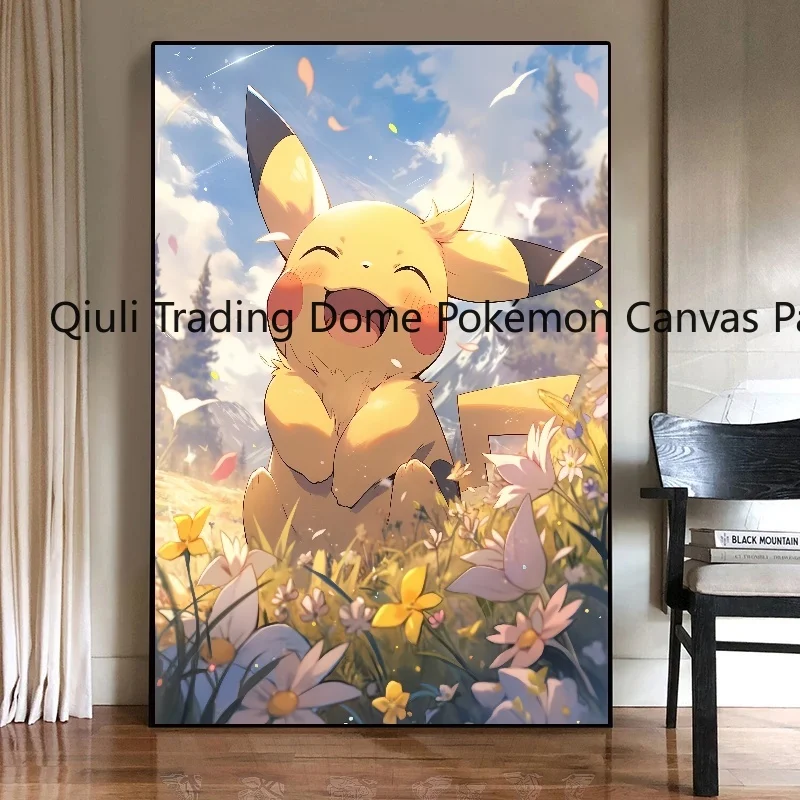 Pokemon Pikachu Leinwand drucke modulare Malerei Dekoration Gemälde moderne Wohnzimmer Cartoon Charakter Bild Wand Wohnkultur