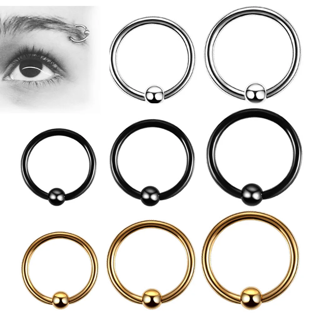 2 pz/pacco acciaio chirurgico Captive Bead Ring Ear Hoop anello al naso Loop Ear Tragus cartilagine Piercing Ring orecchino di gioielli per il corpo