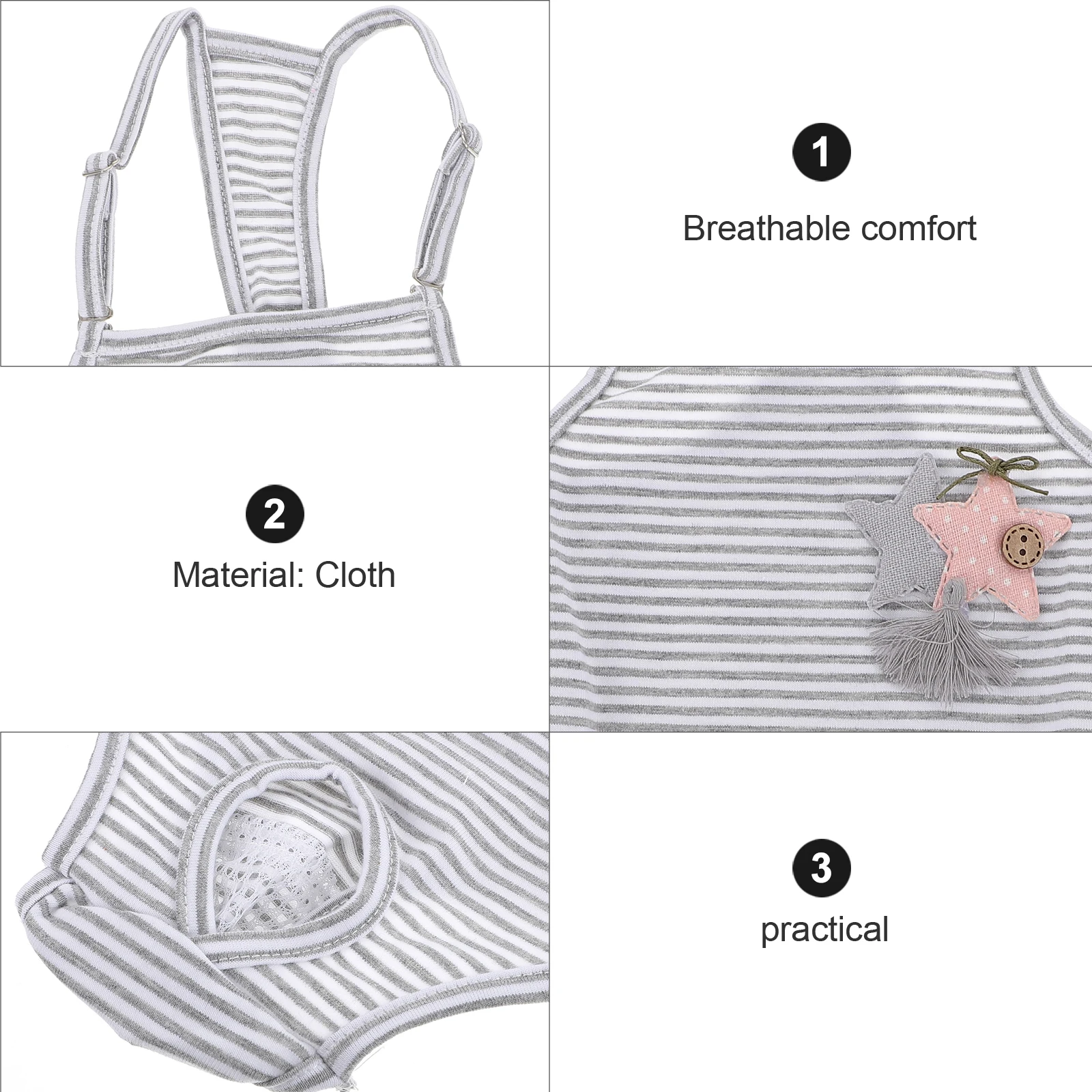 

Breathable Dog Sanitary Pantie Premium Cloth Material Adorable Stripe Female Dog Underwear Pet Supplies Pet Supply