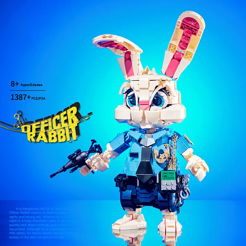 クリエイティブ MOC 1387 個役員ウサギモデルビルディングブロックレンガセット DIY 動物フィギュア組み立てキットのおもちゃ子供のギフト