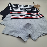 4PCS Top Quality Cotton Men Boxer Shorts  Fashion Stripe Belt Designer Style Boxers For Men Breath Soft Underpants Man Underwear