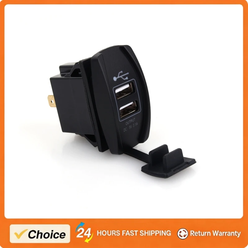 Car LED Dual USB Charger DC 12V‑24V Blue Carling ARB Rocker Switches 5V 3.1A USB Car Charger Car Accessories