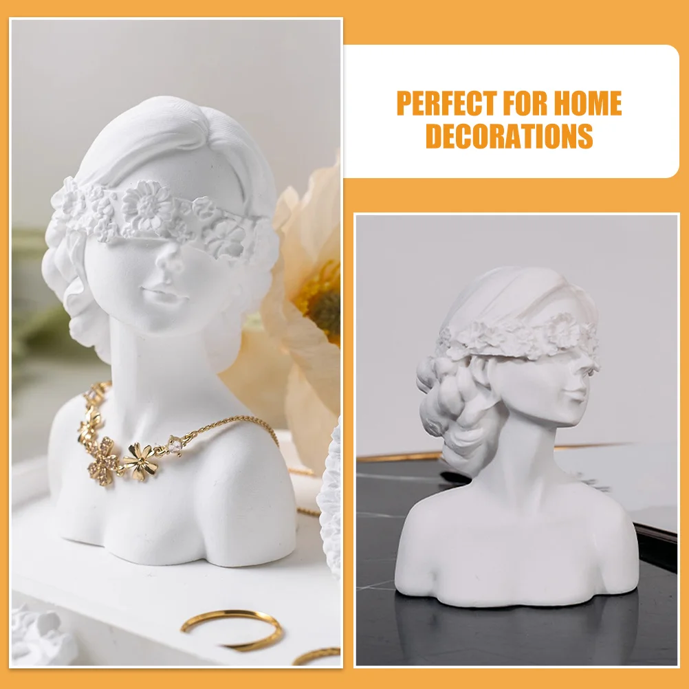 

Statue of Blindfolded Female Figure Bust Ornaments for Living Room Resin Decoration