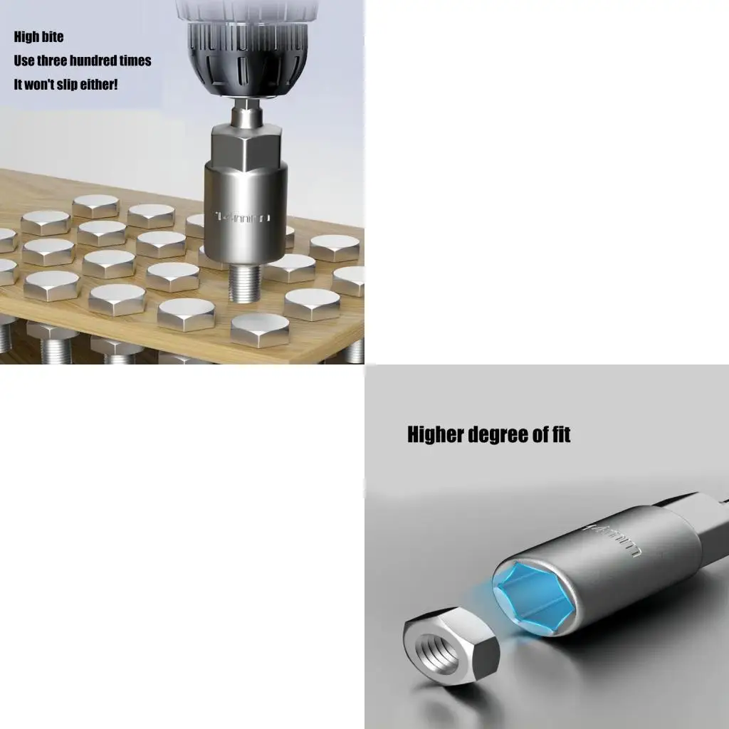 Conjunto brocas porca haste hexagonal 1/4 polegadas, soquete troca rápida, adaptador driver impacto,