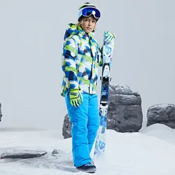 Ciepła wodoodporna kurtka narciarska dla dzieci kombinezon narciarski dla dzieci zimowa kurtka snowboardowa dla chłopców i dziewcząt Outdoor Snow Pants SnowSuit SK107