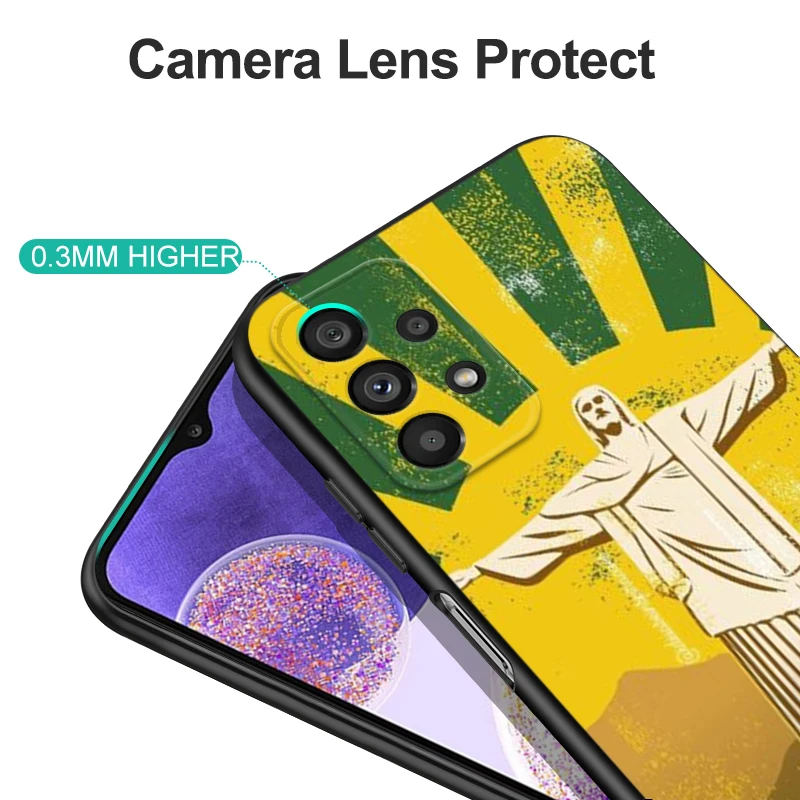 Black tpu case for iphone 14 13 12 11 mini pro MAX 5 5s se 2020 6 6s 7 8 plus x 10 XR XS cover Brazil Brazilian flag