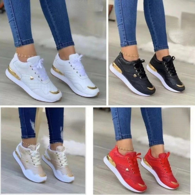 Tenis Feminino 2023 Women Tennis Shoes Platform Sneakers Lace Up Ladies Sports Outdoor Walking Shoes Comfortable Female Footwear