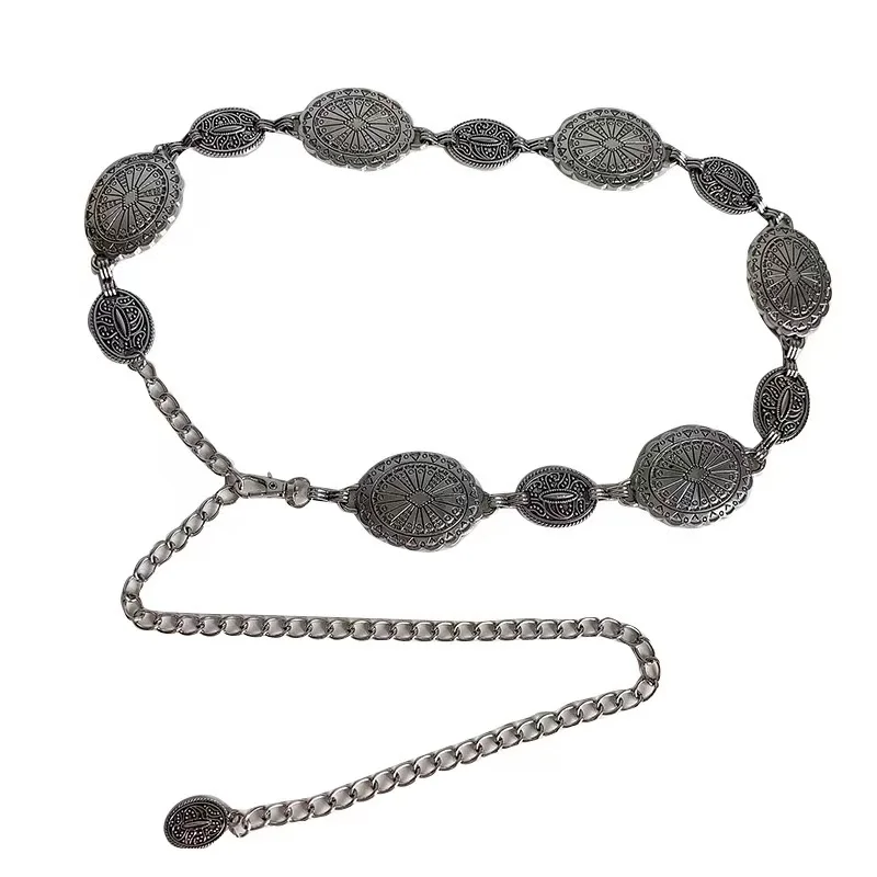 Cadena de cintura de metal plateado, vestido de gama alta, cadena de mariposa bohemia retro, cinturón y2k, accesorio para mujer