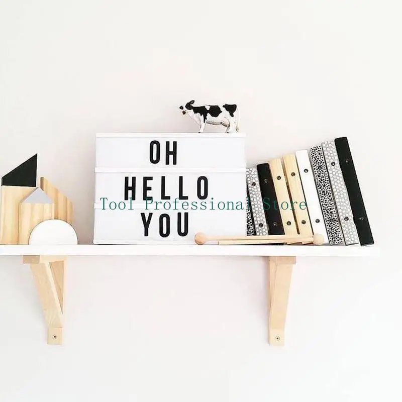 

57QF Nordic Wall Clapboard Simple Wooden Wall Shelf Storage Decor Children Room