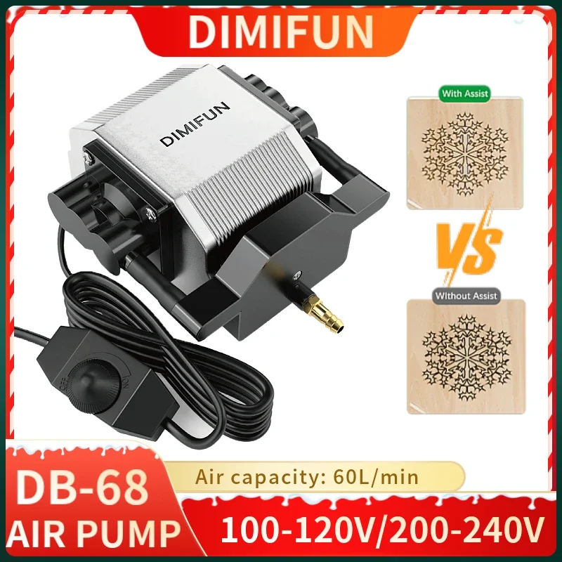 New product! DIMIFUN 28W Air Compressor Air Assist Pump With 60L/Min Air Output for All Brands CNC Laser Engraver