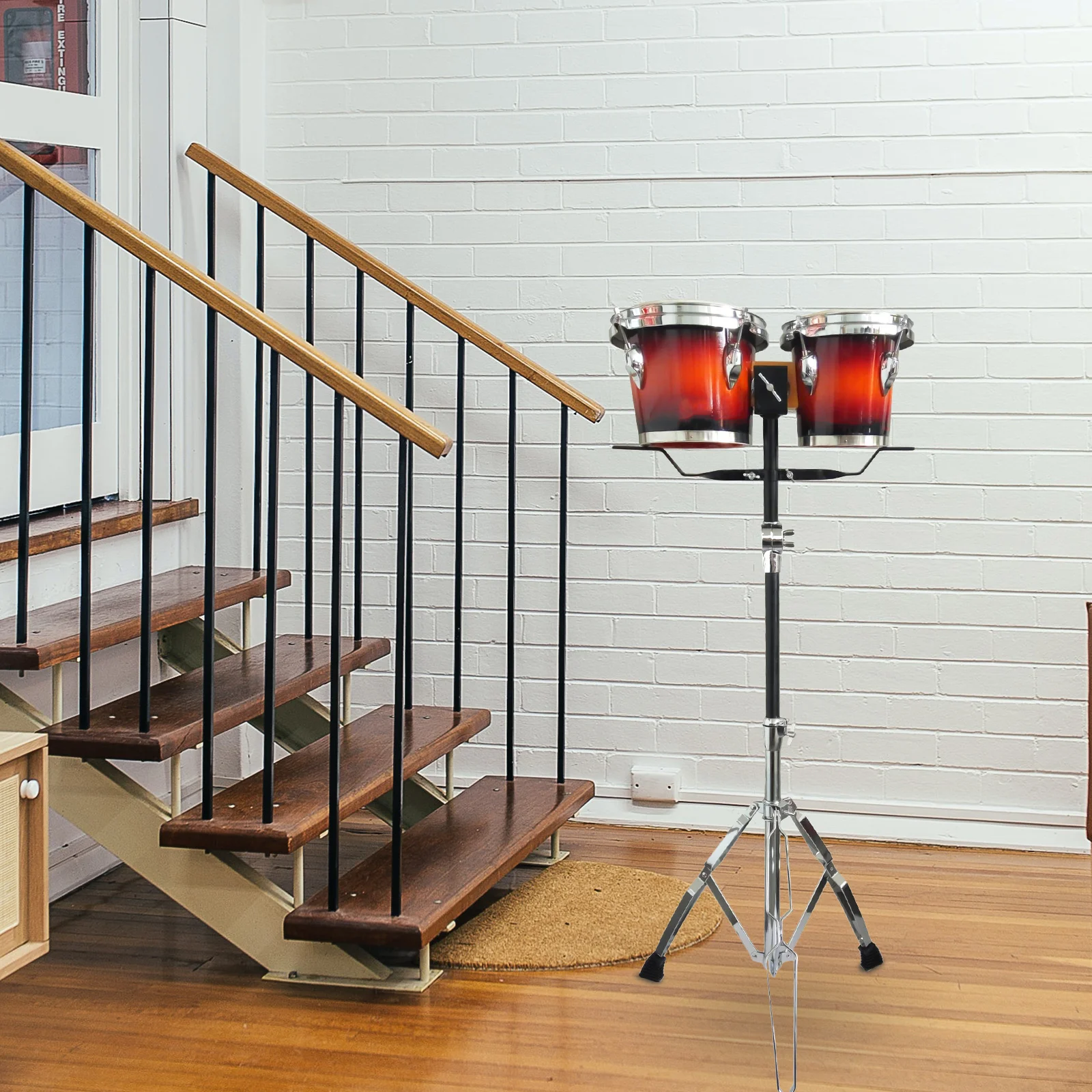 

Drum Rack Accessories Sturdy Bongos Holder Tom Bracket Pad Stand Steel Tray Support Musical Instruments