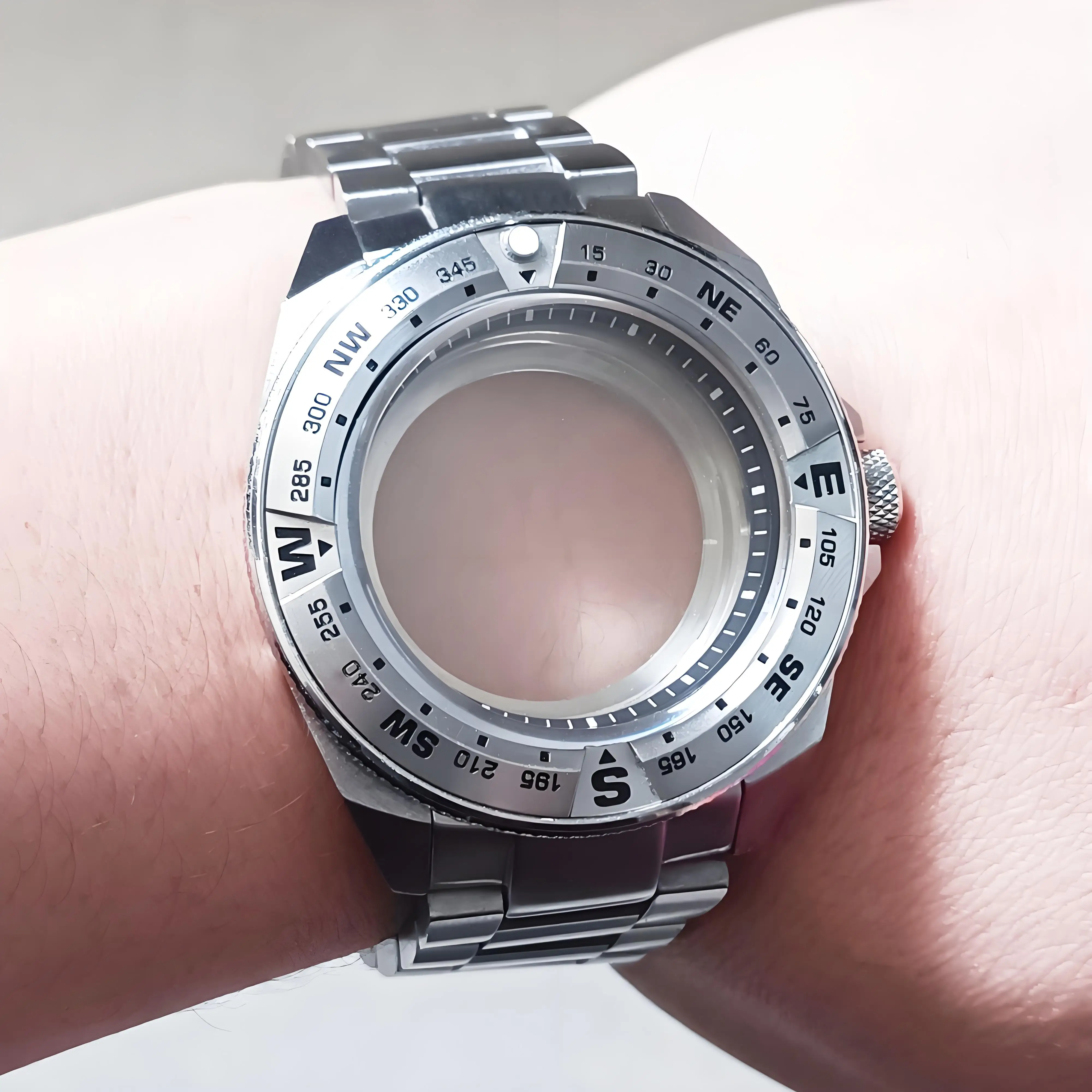 Samurai King Custodia NH35 Custodia adatta NH34 NH35 NH36 4R 6R Movimento Orologio con zaffiro Specchio Cassa per orologio in acciaio inossidabile argento