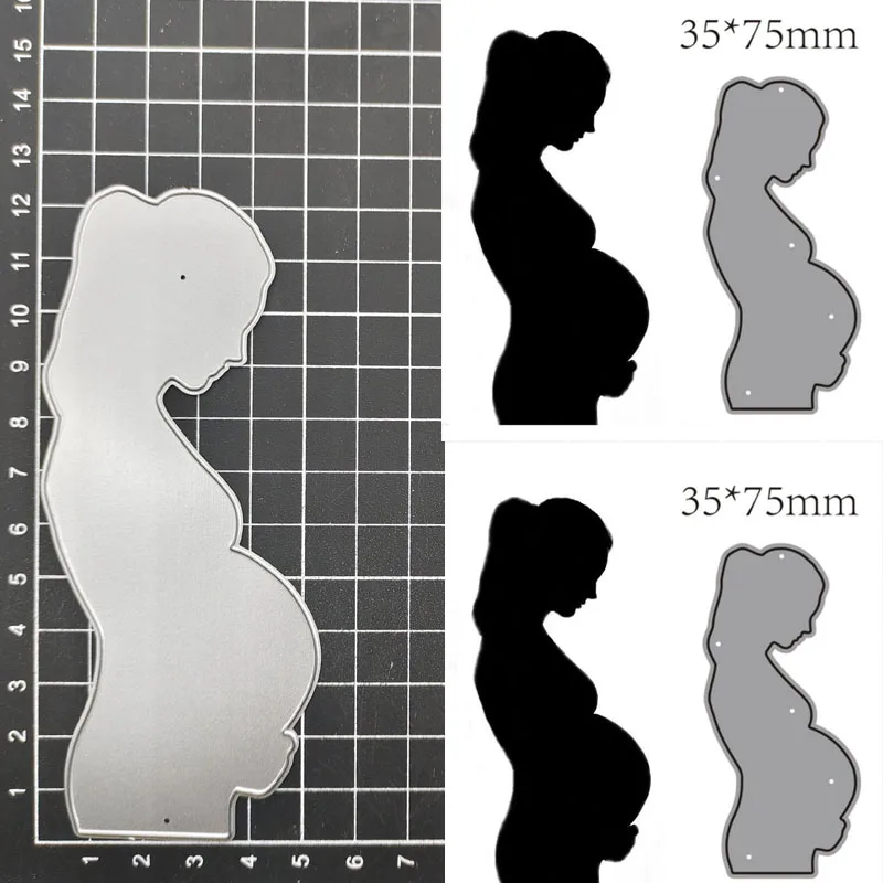 

Pregnant Woman Metal Cutting Dies Stencil Scrapbook Album Stamp Paper Card Embossing Decor Craft Knife Mould