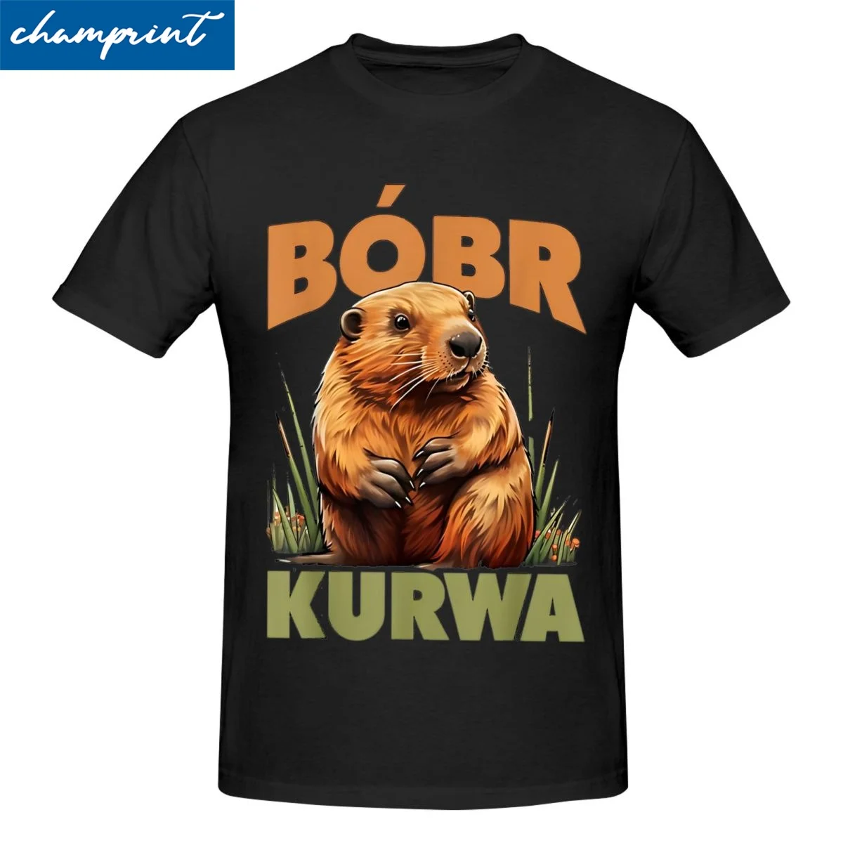 Bobr Kurwa Bober Beaver Bobr T-Shirt for Men Women Vintage Pure Cotton Tee Shirt Short Sleeve T Shirts Printed Clothing