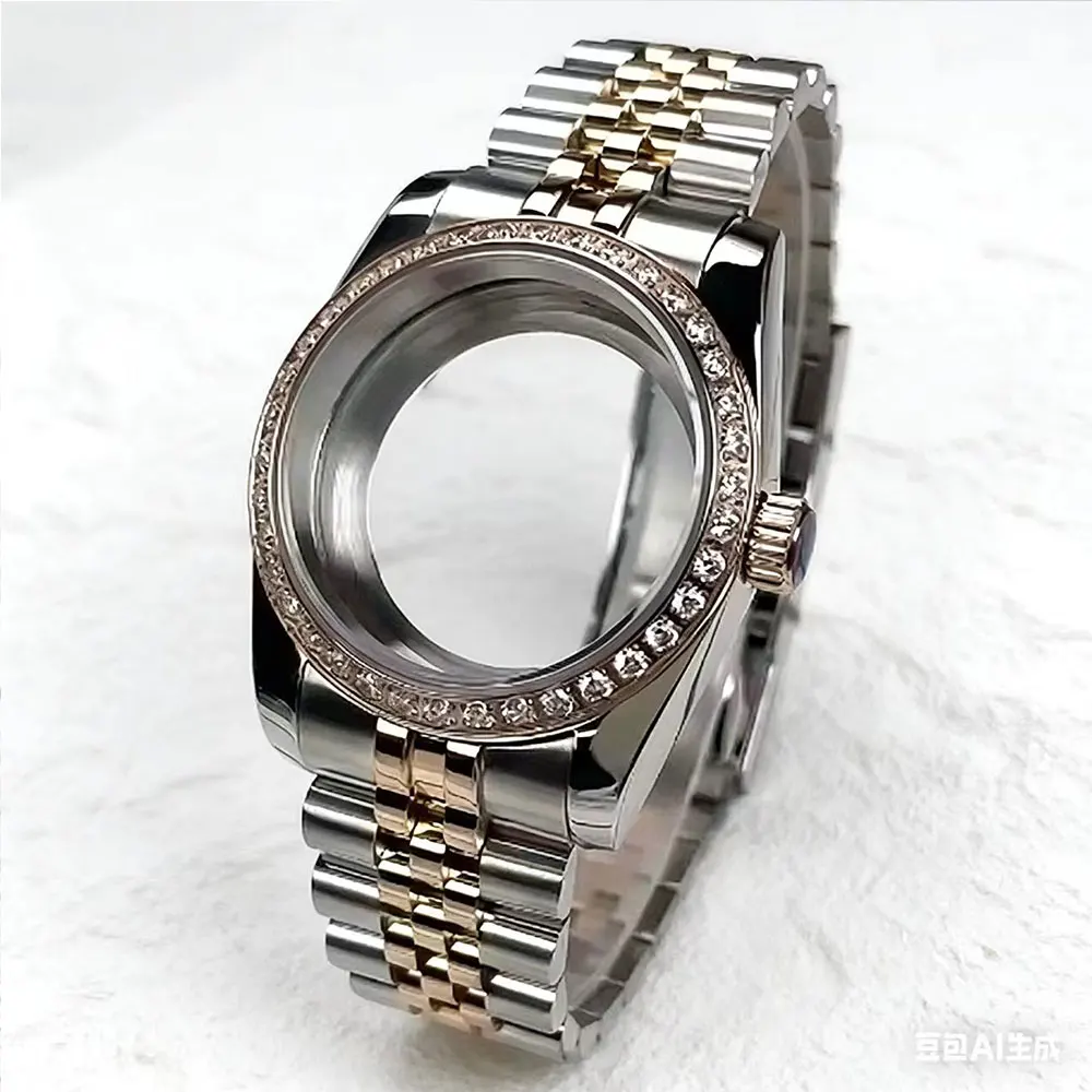 boitier-etanche-en-saphir-avec-lunette-sertie-de-diamants-de-36-mm-et-39-mm-mouvement-nh34-nh35-nh36-adapte-au-cadran-de-285-mm-modele-president's-silver-jubilee