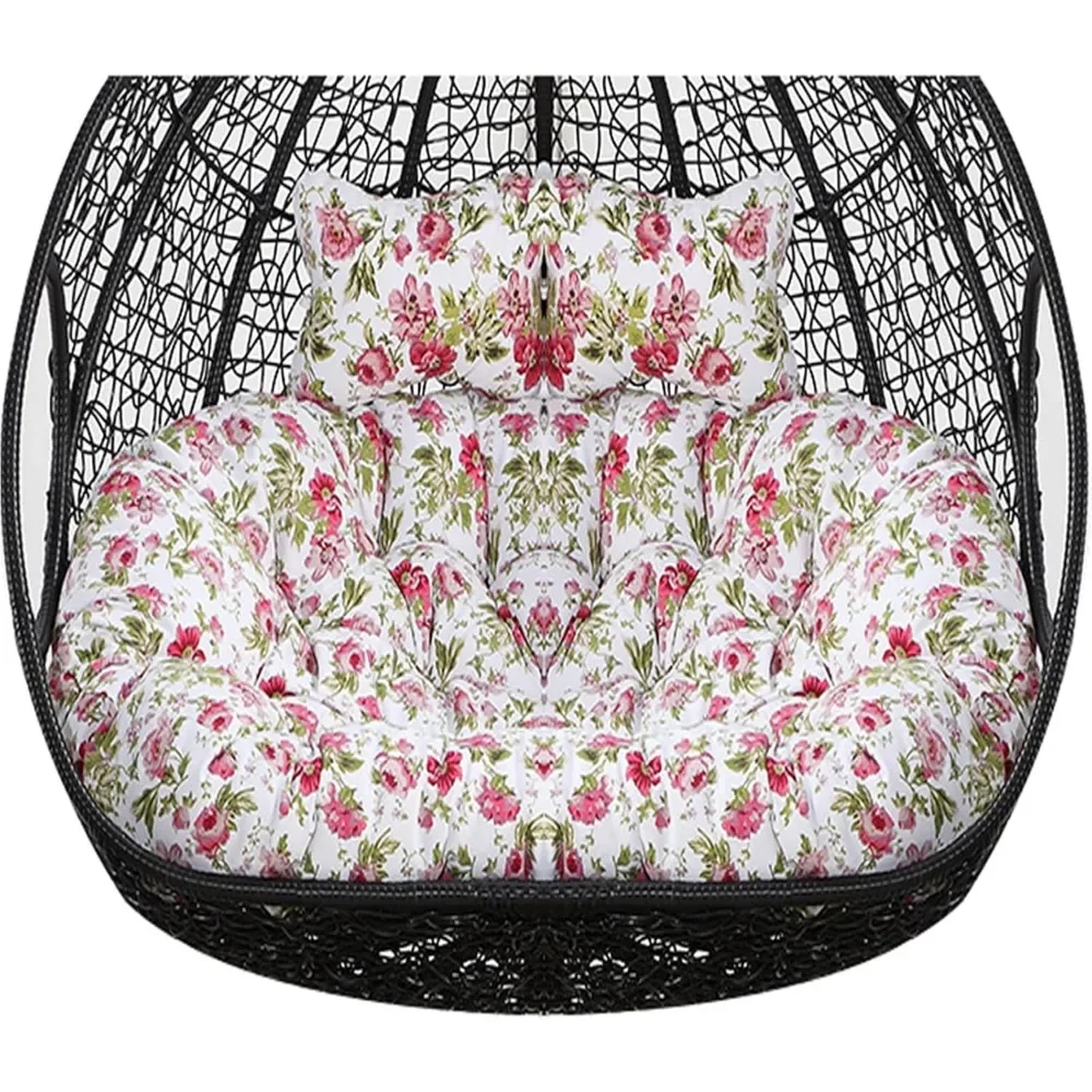 

2 Persons Hammock Swing Chair Cushion, Double Egg Chair Pads Luxury Outdoor Patio Wicker Loveseat Hanging Swing Egg Chairs for