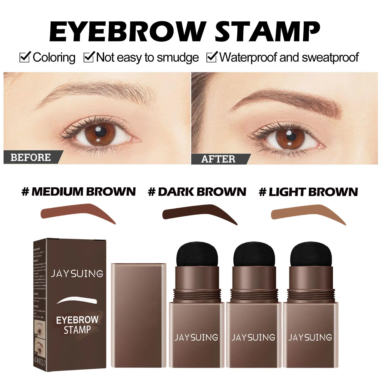 One Step Eyebrow Stamp Hairline Enhancement Waterproof Easy Colouring No Smudge Sweat Proof Natural Lasting Brow Cream Makeup