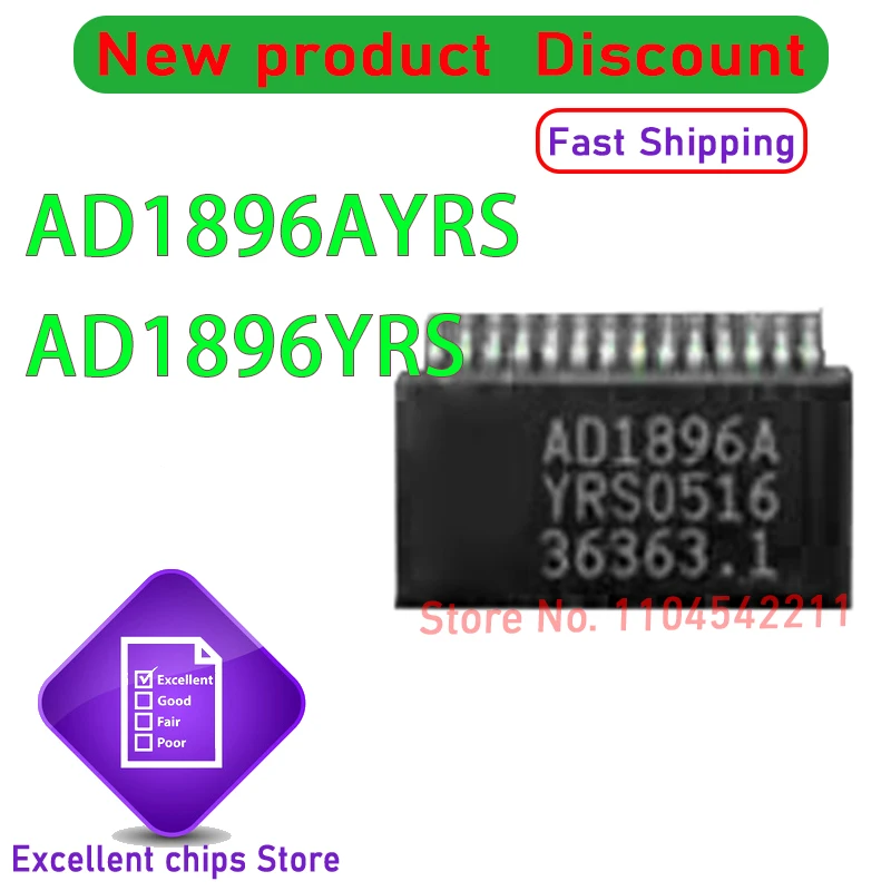 New AD1896AYRS AD1896A AD1896YRS AD1896 SSOP-28 audio special chip  5pcs
