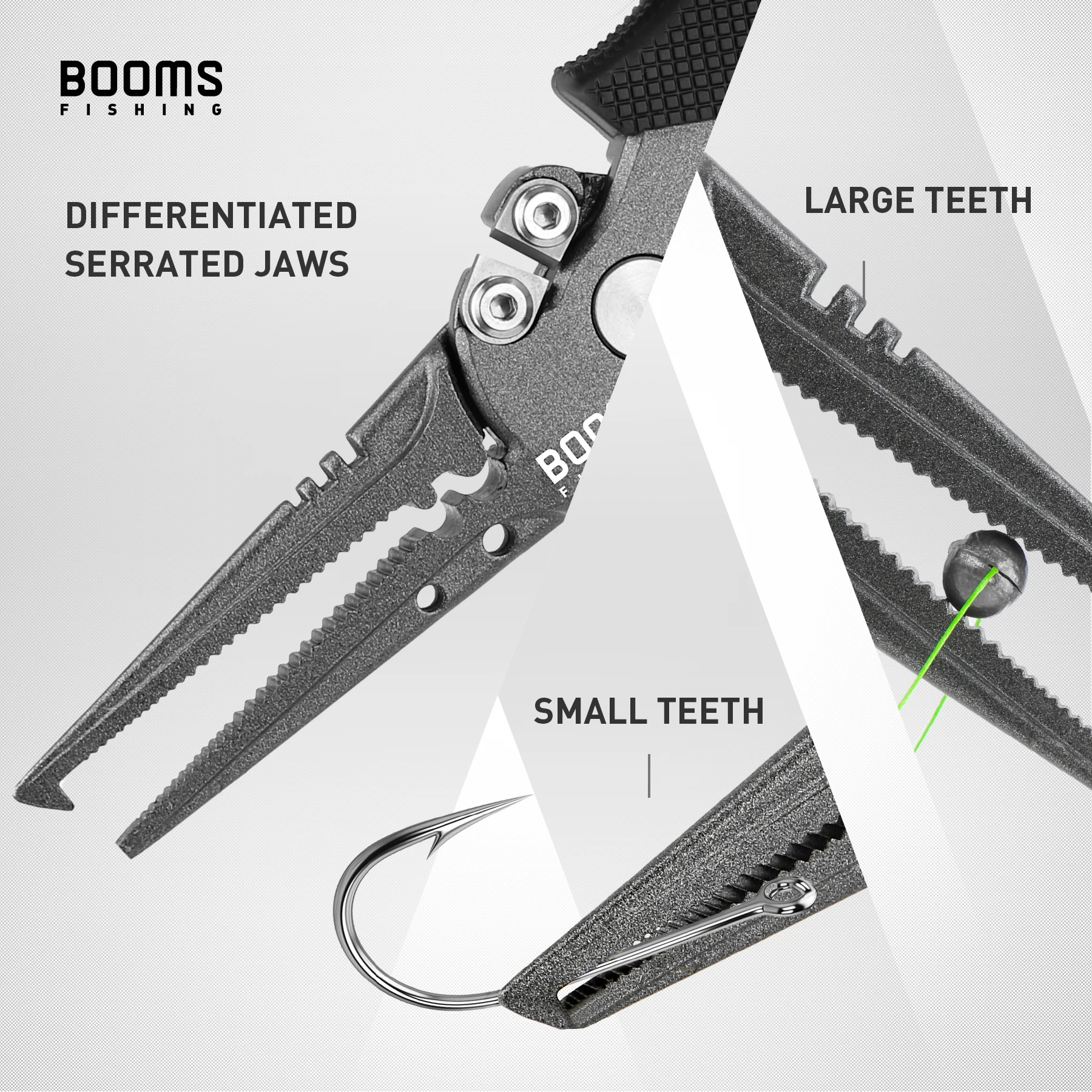 Booms Fishing F07 Stainless Steel Fish Fishing Plier Scissor fishing crimping pliers with Lanyard and Sheath