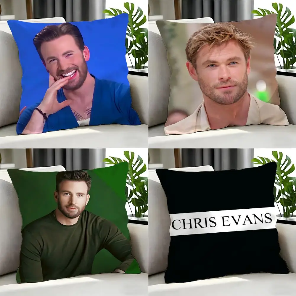 movie Chris Evans Cushion Cover Cushion Cover Set 4Pcs 50x50 45x45 40x40 Pillowcase Decorative Sofa Home Decor