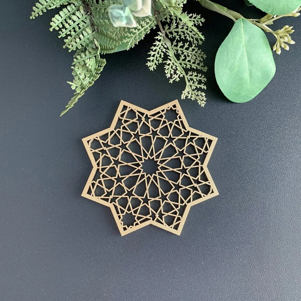 6pcs Stars Pattern Cup Mats Heat-Resistance Non-Slip Coaster Boxwood Insulation Table Mats For Tea Milk Mug Drink Cup Coasters