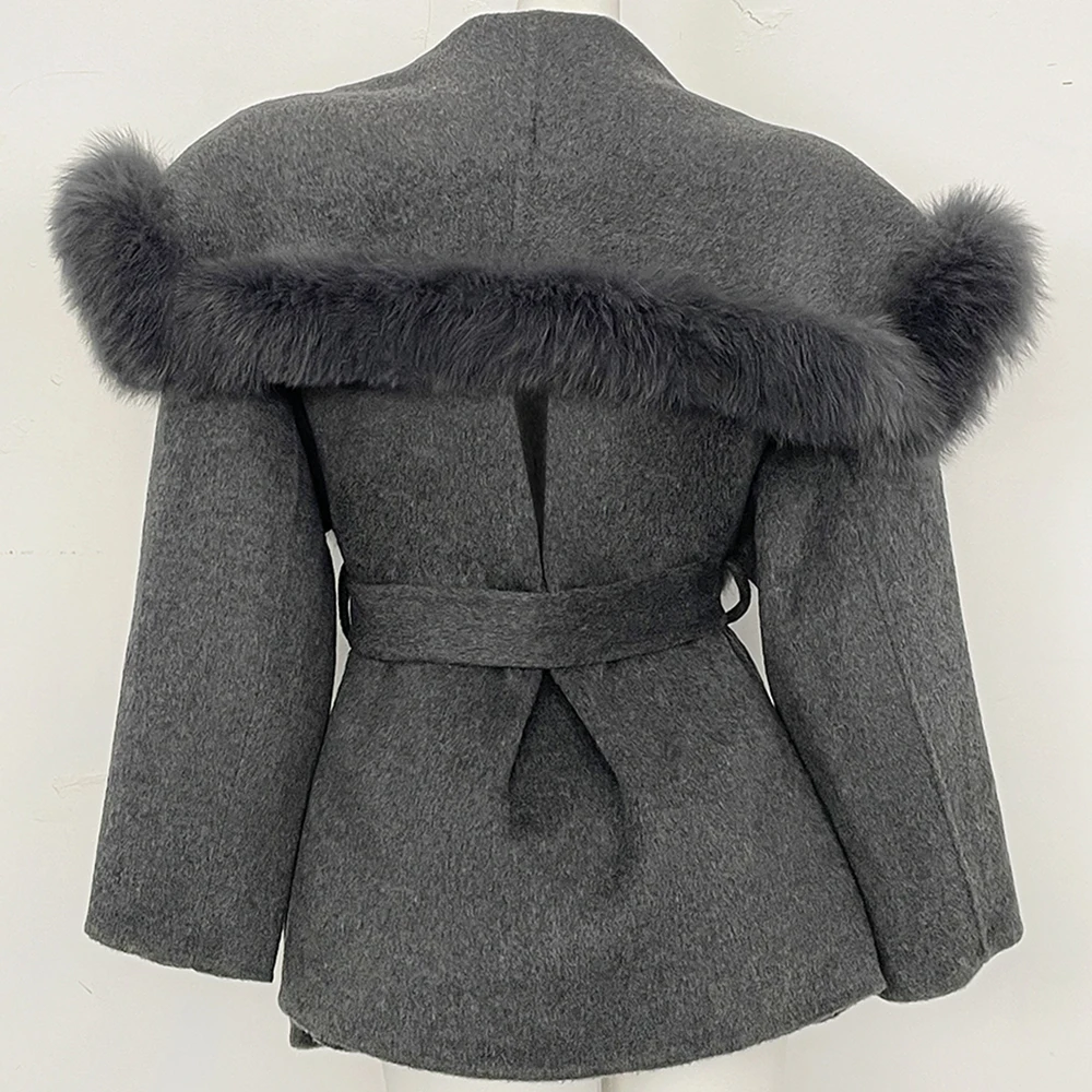 Women's Fur Coat Outerwear Daily Commuting Trim Winter Wool Coat Comfortable Double Faced Outerwear for Casual Fashion Styling