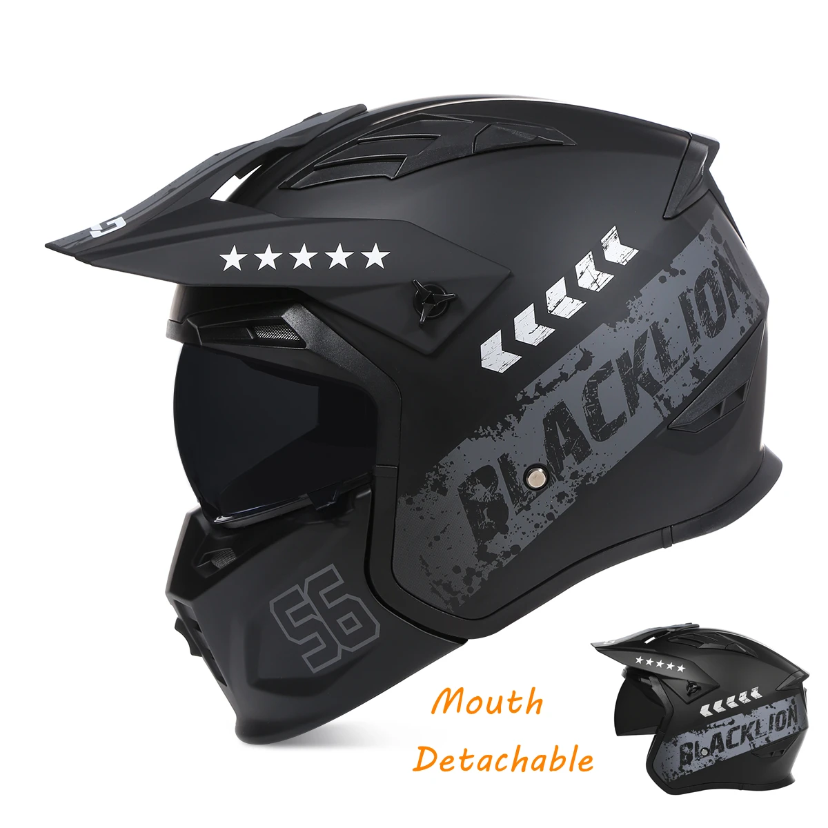 

2023 New Detachable Full Face Helmet Cool Locomotive Four Seasons Rally Personality Combination Helmet Open Face Casco De Moto