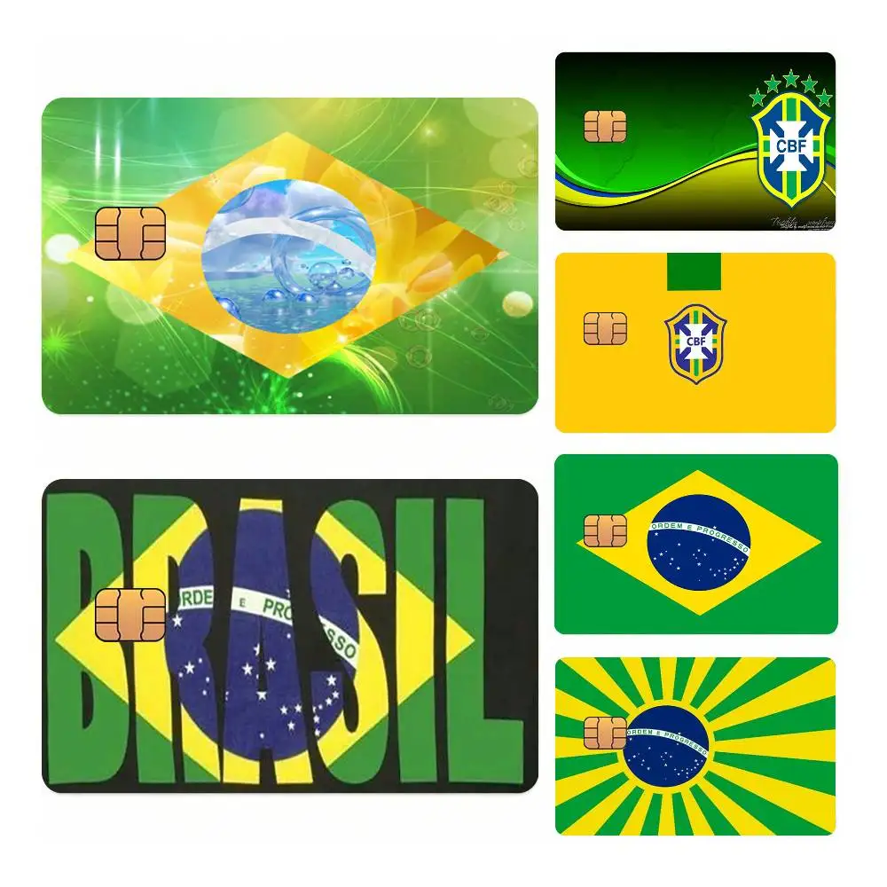 A-B-Brazil Pvc Hd Matte Film Skin Stickers For Small Chip Debit/Bank/Credit Card Waterproof Decor Sticker Friends Gift