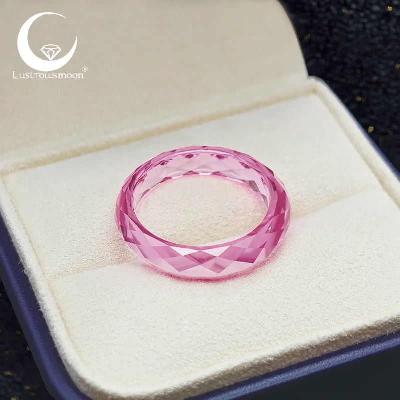 LUSTROUSMOON Lab Grown Sapphire Ring Pink Colour Suitable For Daily Wear For Gift