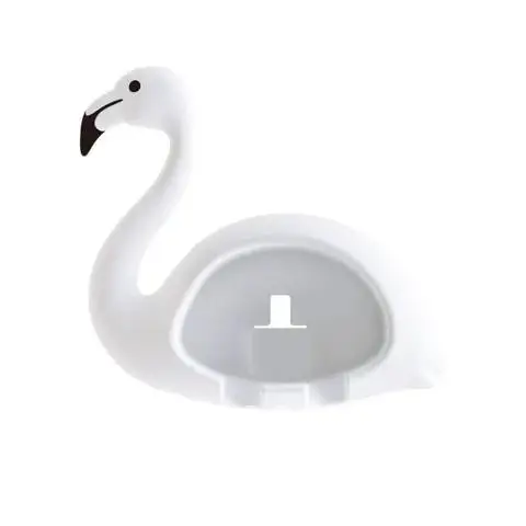 Bathroom Accessories Flamingo Shaped Toothbrush Holder Sucker 2 Position Cartoon Wall Mount Toothbrush Storage Rack WIKHOSTAR