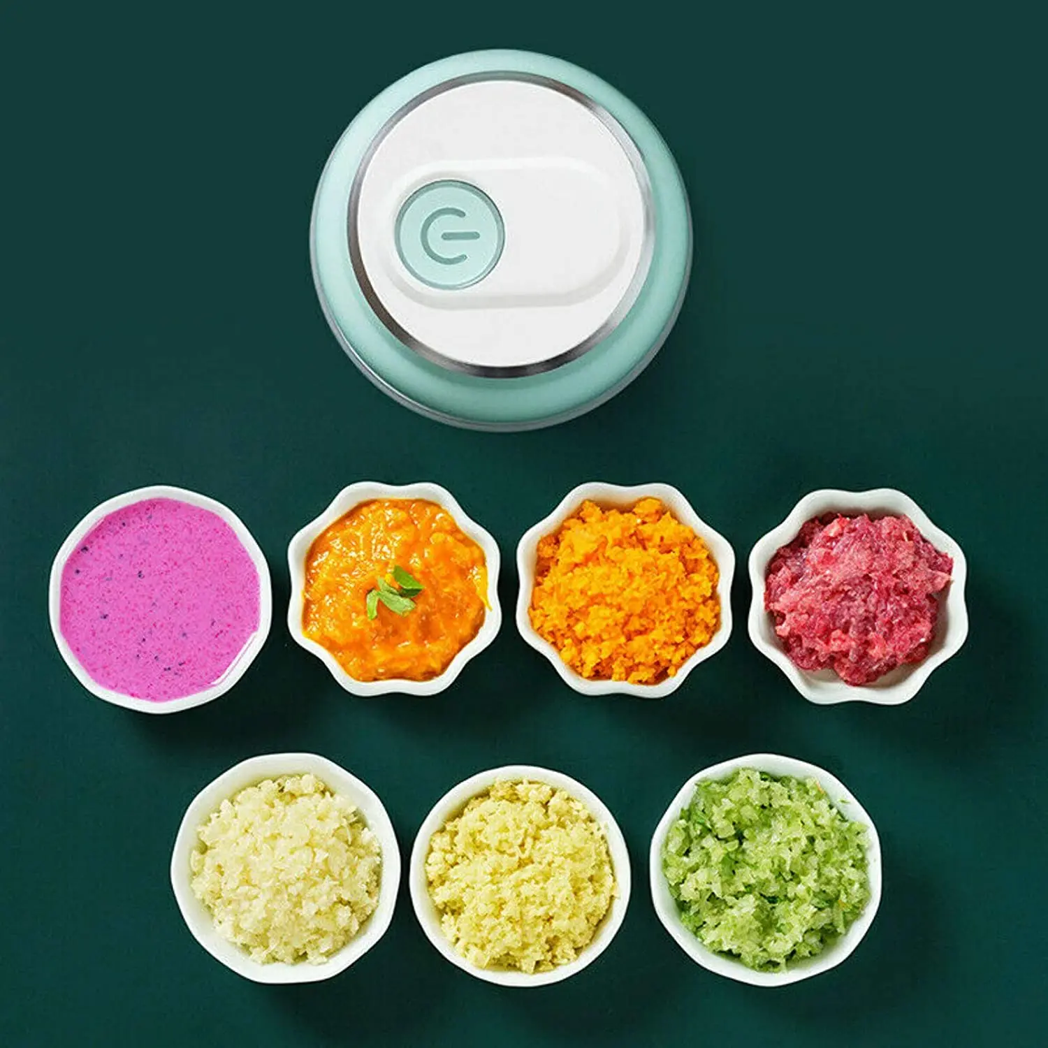 AA94-Electric Garlic Chopper, Portable Mini Fruit Vegetable Cutter Chili Onion Mincer Food Processor For Kitchen