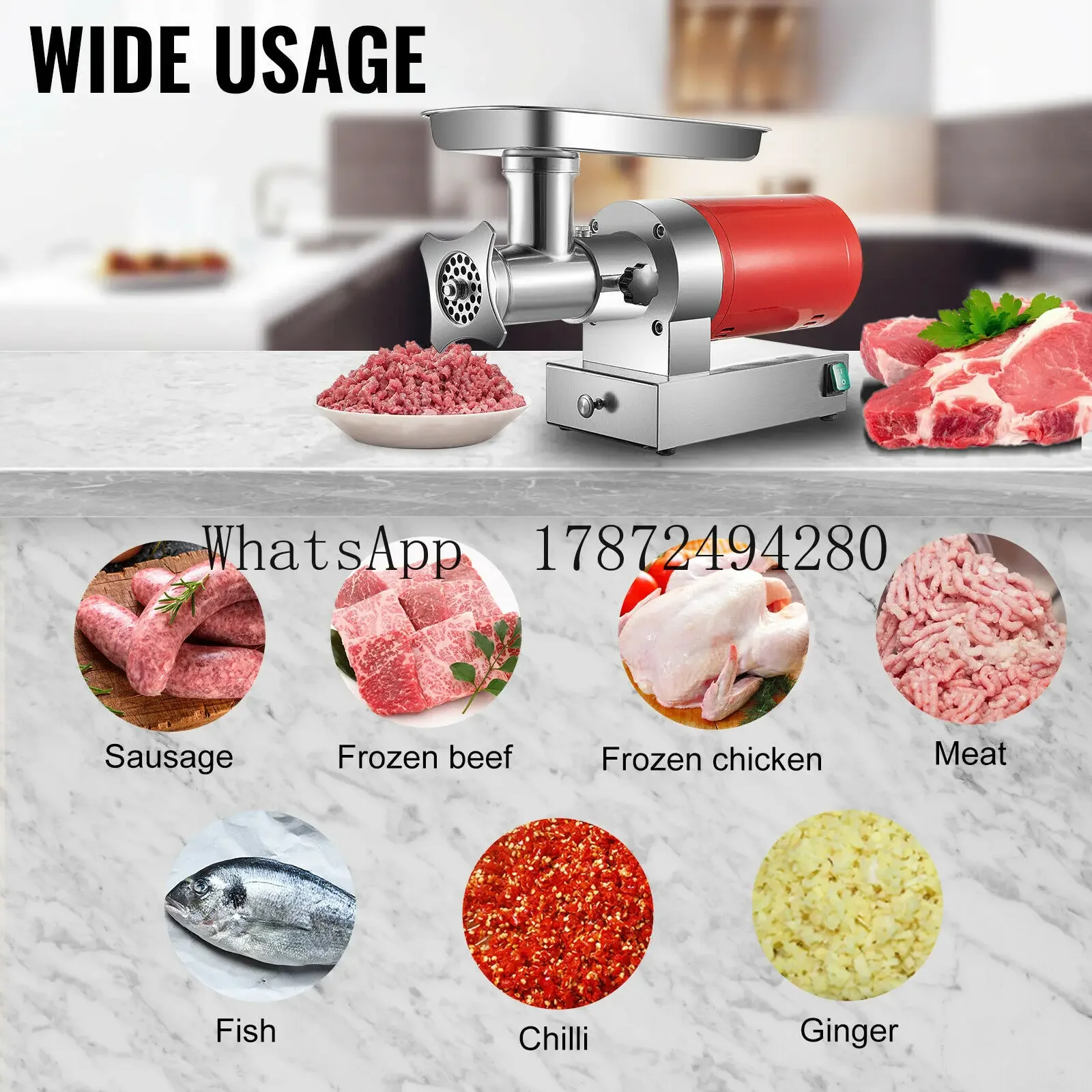 Commercial & Home Electric Meat Grinder 250/300Kg/H Powerful Chopper Shredder Food Processor