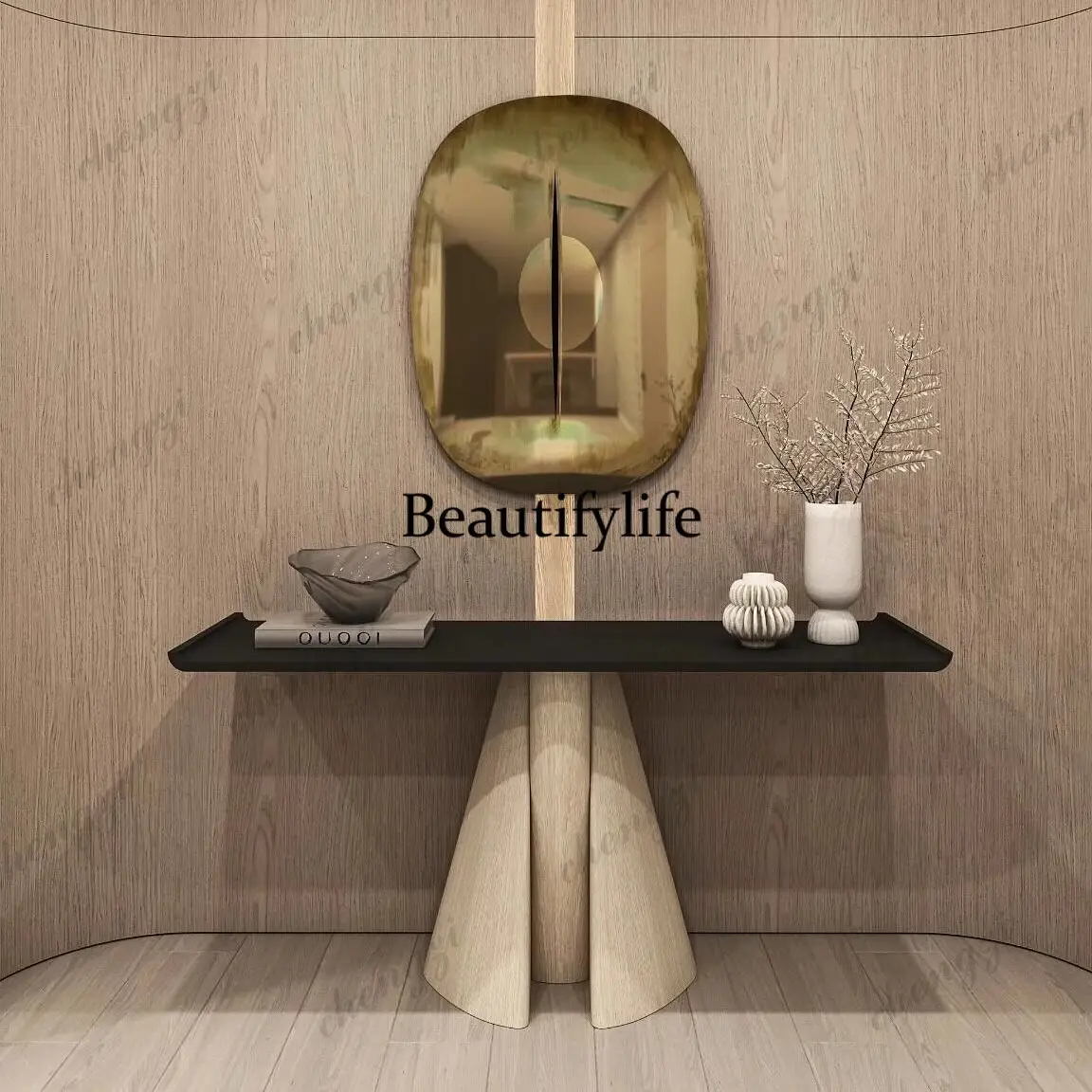 French light luxury solid wood entrance table, foyer entrance table, sofa back partition strip case, wall decoration strip case