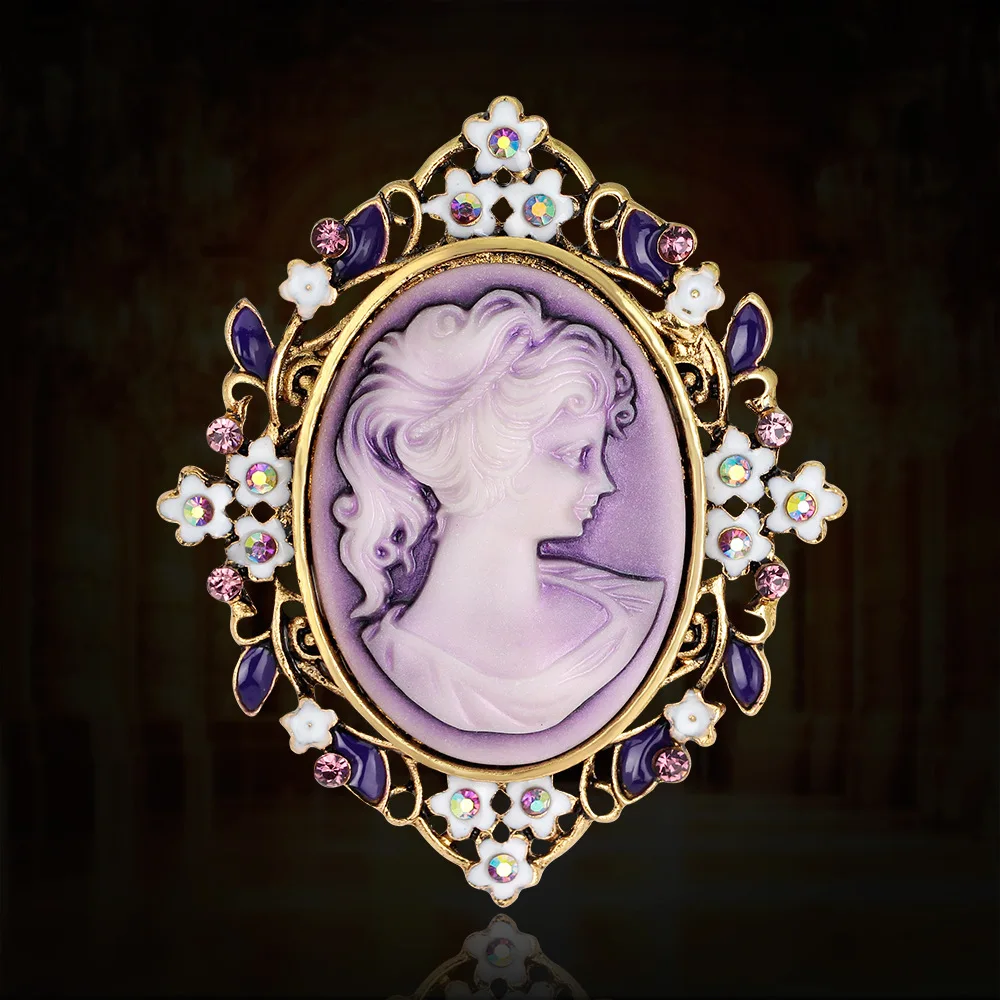 Dan Run Korean version of beauty avatar court retro queen brooch shawl buckle fashion brooch