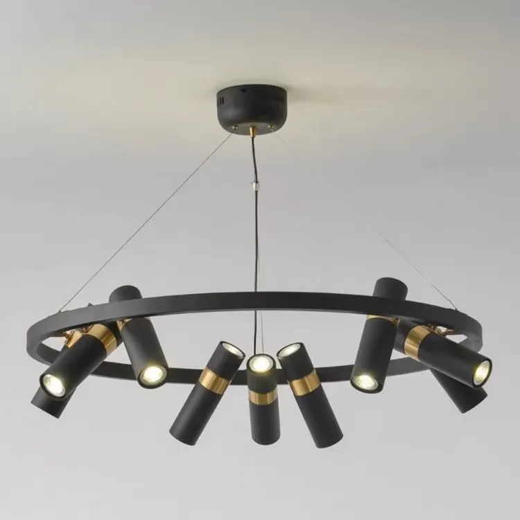 

Modern Nordic Loft Chandelier Adjustable Height Iron Spotlights for Living Room Restaurant Clothing Store Simple Creative Design