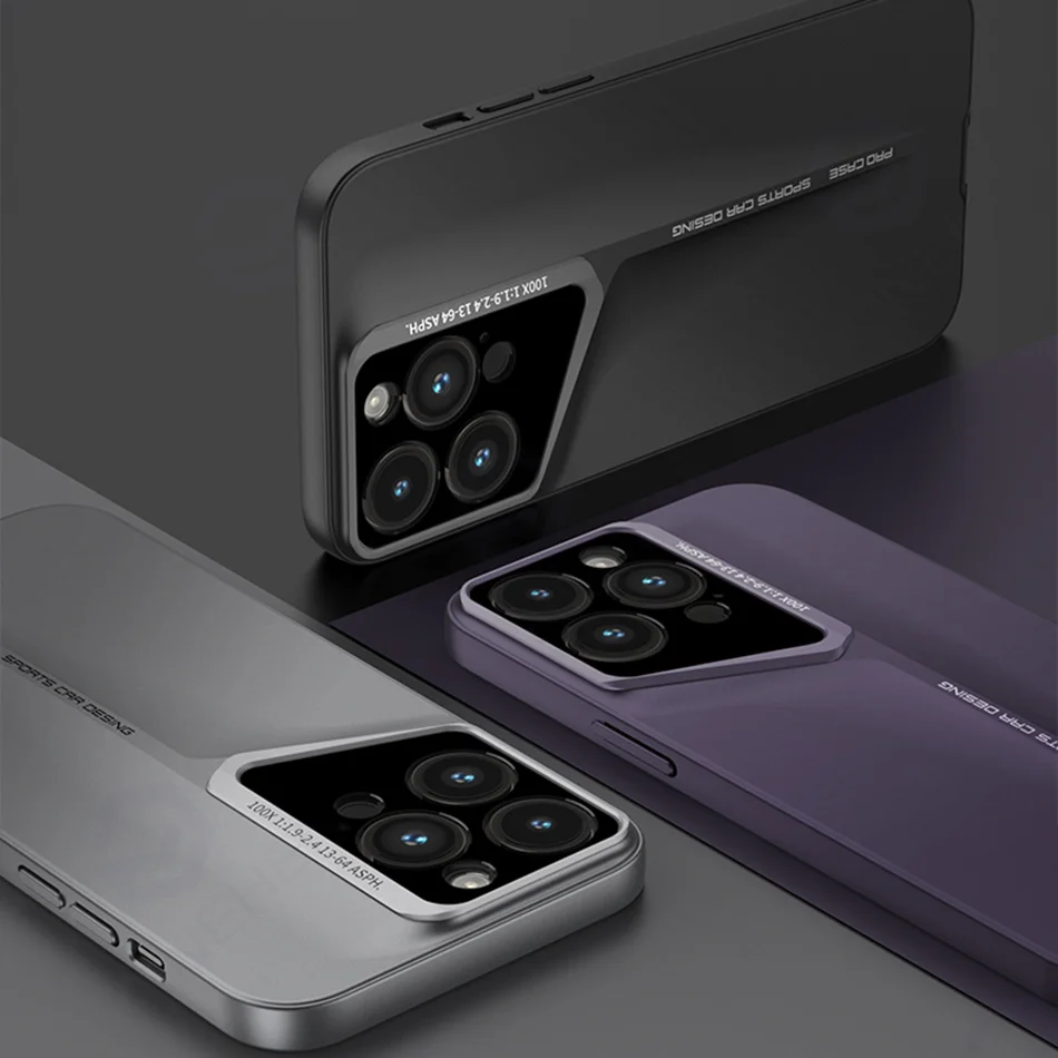 Luxury Blade Ultra thin Case For iPhone 15 14 13 12 16 17 Pro Max 15pro Skin Protection Fashion Titanium Shockproof Lens Cover