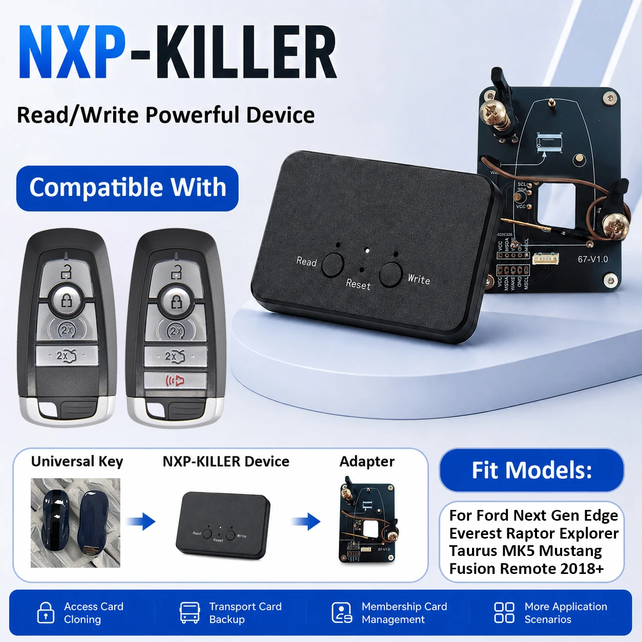 CNP259 Super NXP KILLER: Устройство для добавления ключей без использования адаптера для Ford Edge, Everest, Raptor, Explorer, Taurus, MK5, Mustang, Fusion