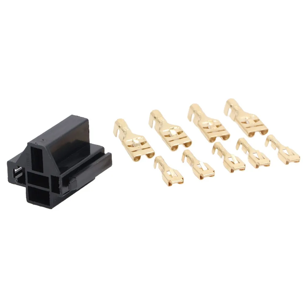 10 Set 5 Pin Terminal Relay Case Holder 12V 30A/ 40A ABS 5 Pin Relay Connector with 30pc 9.5mm 20pc 6.3mm Terminal