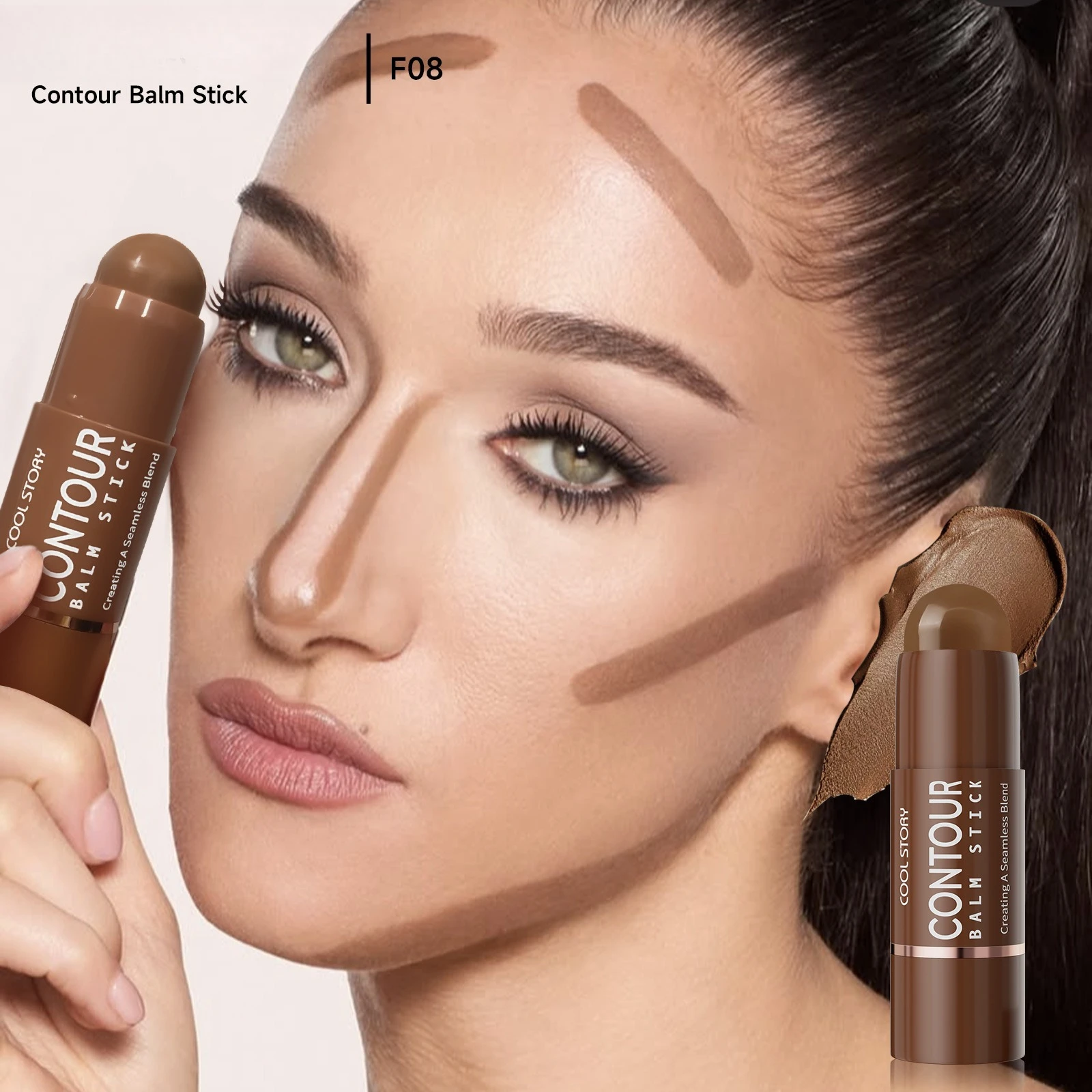 Seznica Diego Facial Contouring Stick Contouring Stick Antik Bronze Farbe Textmarker Rouge Stick Nasenschattenstift Make-up-Werkzeug Kosmetik