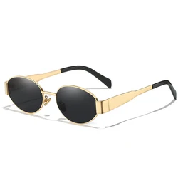 Nuevas gafas de sol para mujeres y hombres, gafas de sol ovaladas de aleación.