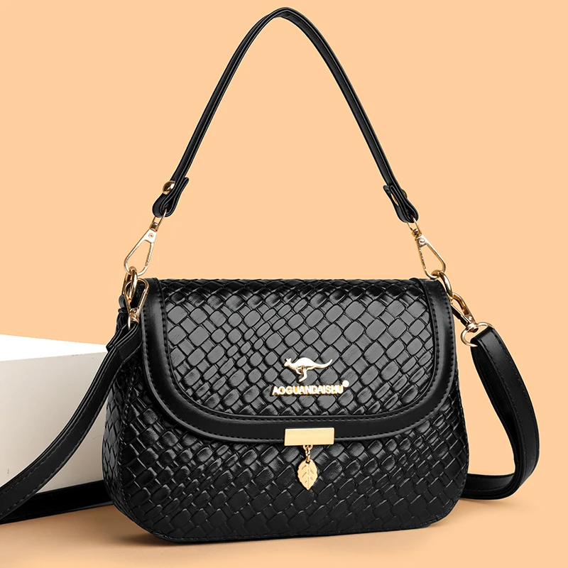 High Quality Soft Leather Purse Fashion Women Shoulder Messenger Bag Multi-pocket Wear-resistant Bag Luxury Ladies Handbag Sac