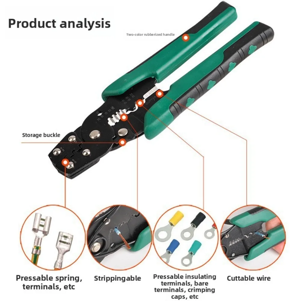 متعددة الوظائف العقص كماشة سلك متجرد القاطع المكشكش 10-26AWG العقص أداة محطات المشبك الكهربائي أدوات صغيرة #2