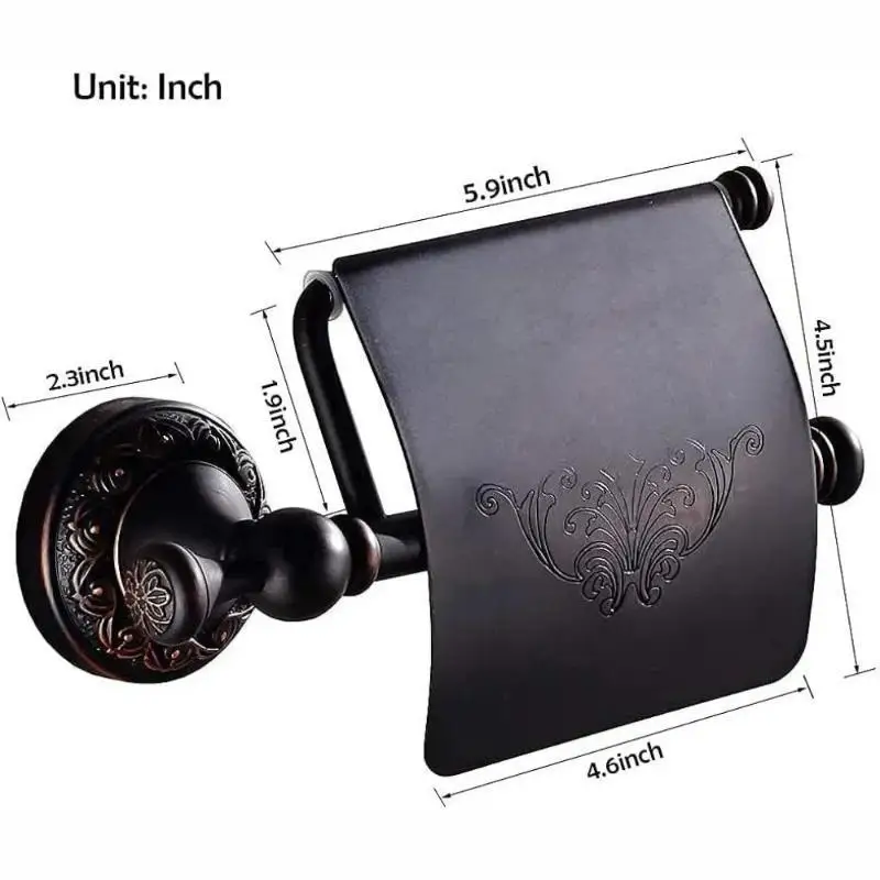

Vintage Bathroom Tissue Holder Household Bathroom Bronze Toilet Paper Roll Holder Wall Mounted Tissue Holder Dispenser Accessory