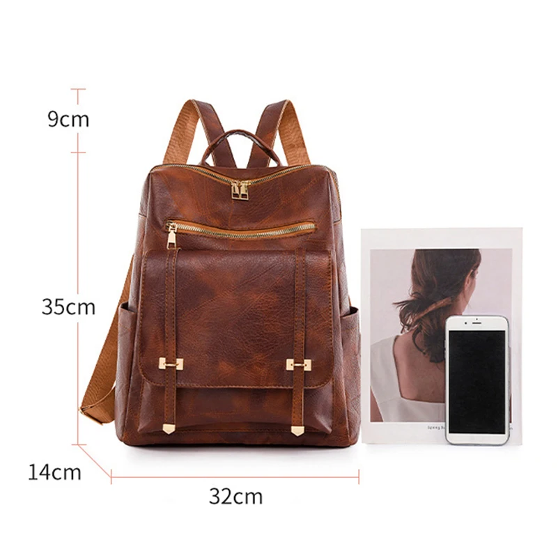 FOXER Merek Fashion Wanita Perjalanan Ransel Kapasitas Besar Tahan Air Tas Bahu Kasual Wanita Multi-Lapisan Tas Multifungsi