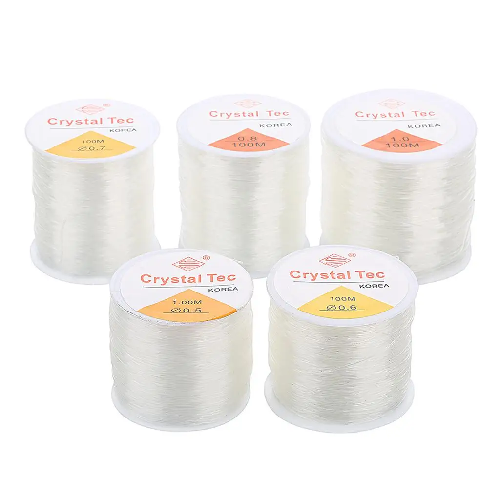 Clear Jewelry Cord Elastic String for DIY Bracelet Necklace Making Beads and Supplies for Handmade Crafts