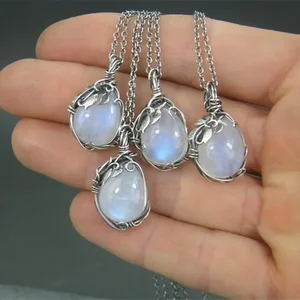 Delsia King Moonlight Stone Necklace Ladies Pendant 12 Main sales pendant natural stone - №4