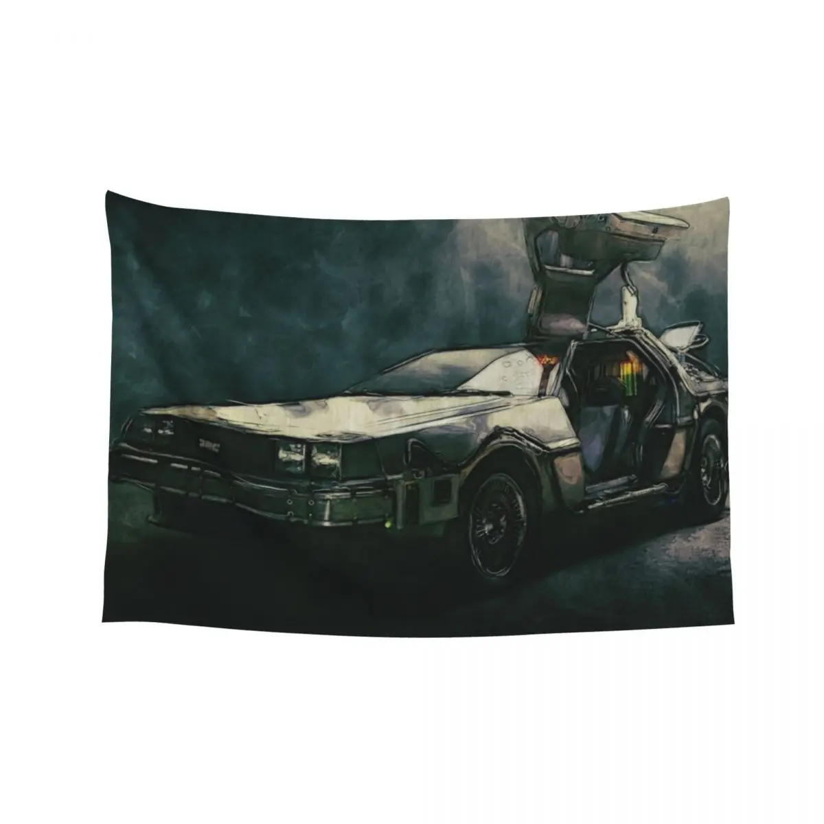 

Back to the Future DeLorean watercolour Tapestry Wall Art Bedroom Deco Tapestry