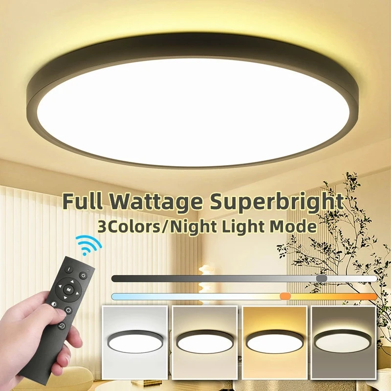 Smart Ceiling Lights Fixture Led Chandelier Ceiling Lamp 3 Colors Change Panel Led Ceiling Lighting for Bathroom Living Room