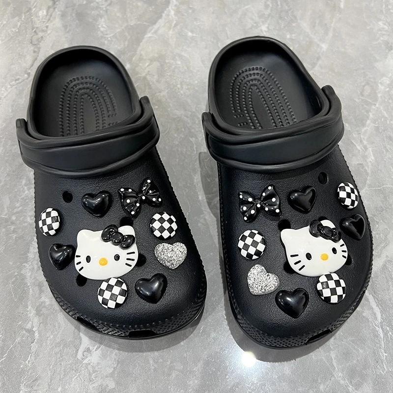 18Pcs Cute Cartoon Anime Girl Women Shoe Charms DIY Hole Shoes Detachable Buckle Slides Sandals Garden Shoes Accessories Gifts