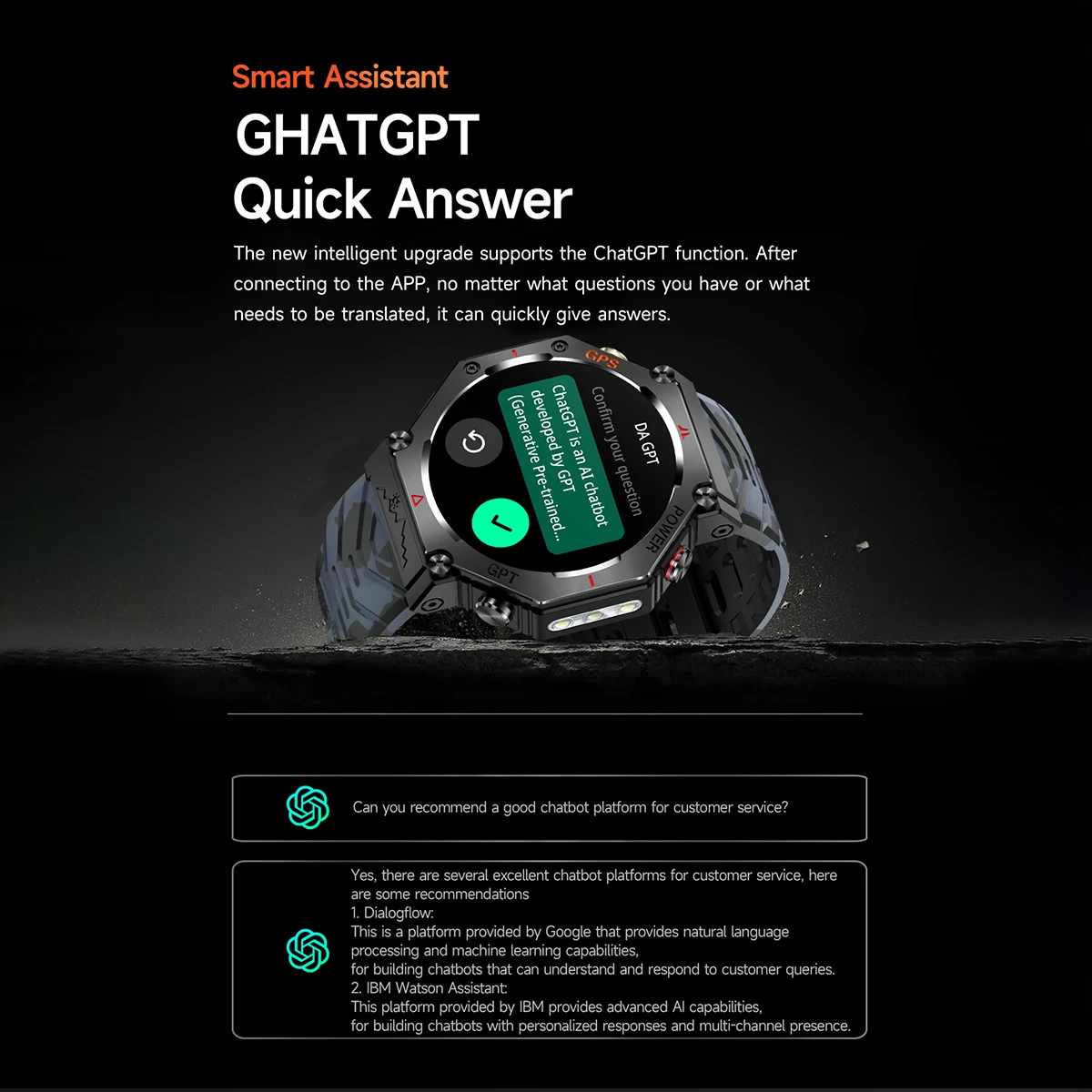 Rainbuvvy KC91 GPS 스마트 시계 AI GPT 1.39 인치 디스플레이는 GLONASS BDS Galileo NAVIC QZSS 3ATM 방수 Smartwatch를 지원합니다.